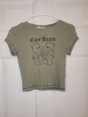 H&M Olive Green Care Bears Graphic Tee